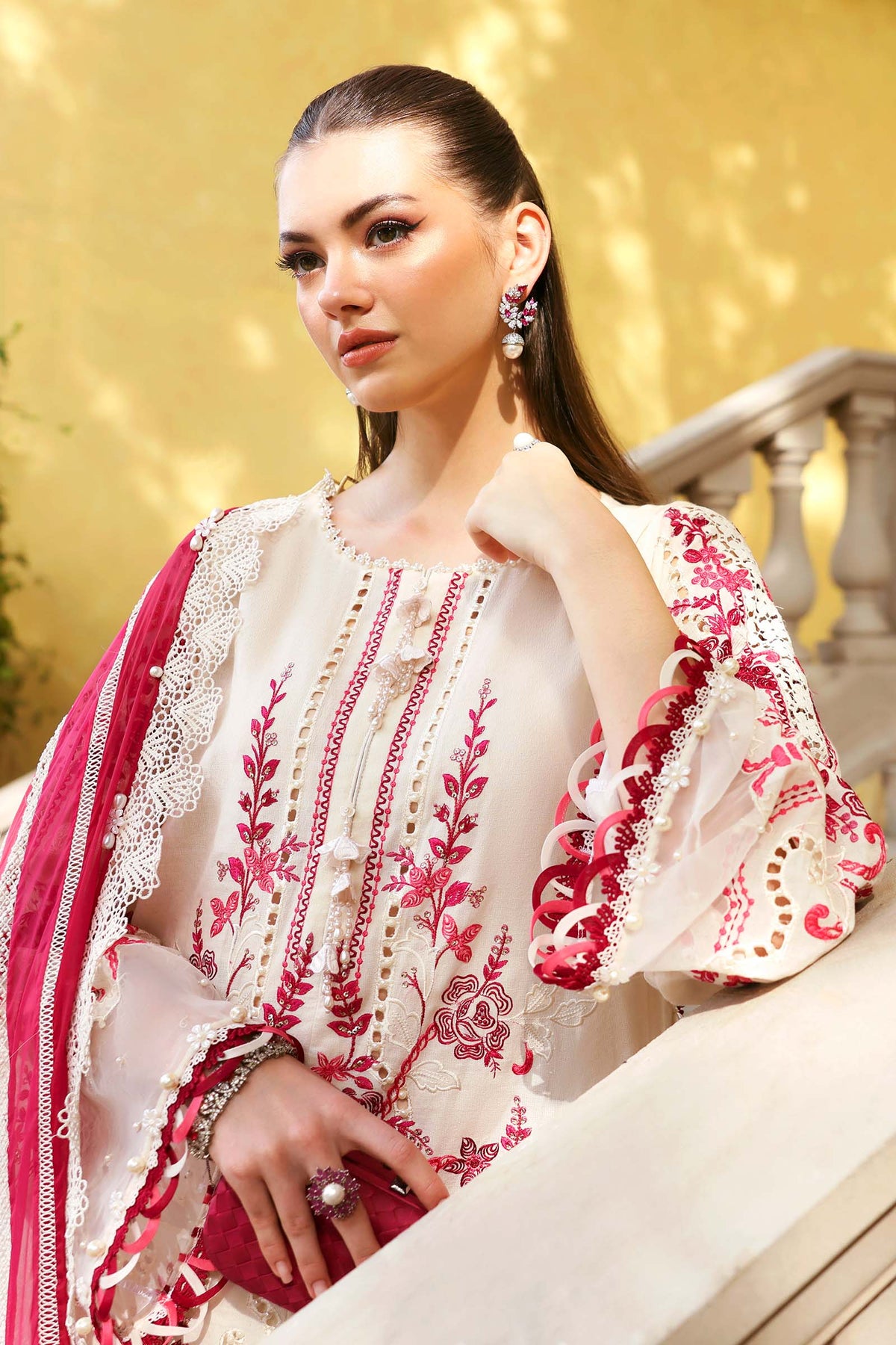 3 Piece Unstitched Embroidered Jacquard Lawn Suit