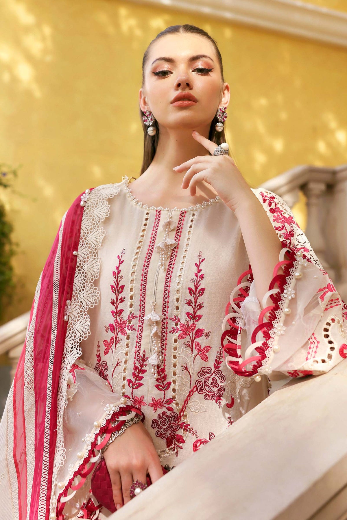 3 Piece Unstitched Embroidered Jacquard Lawn Suit