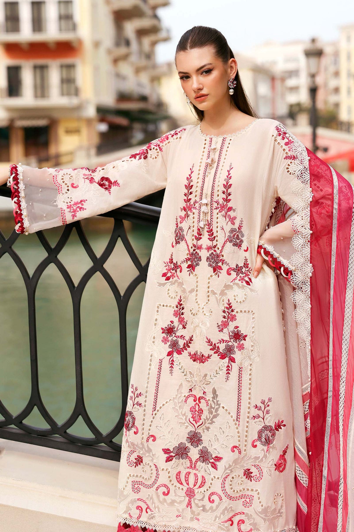 3 Piece Unstitched Embroidered Jacquard Lawn Suit