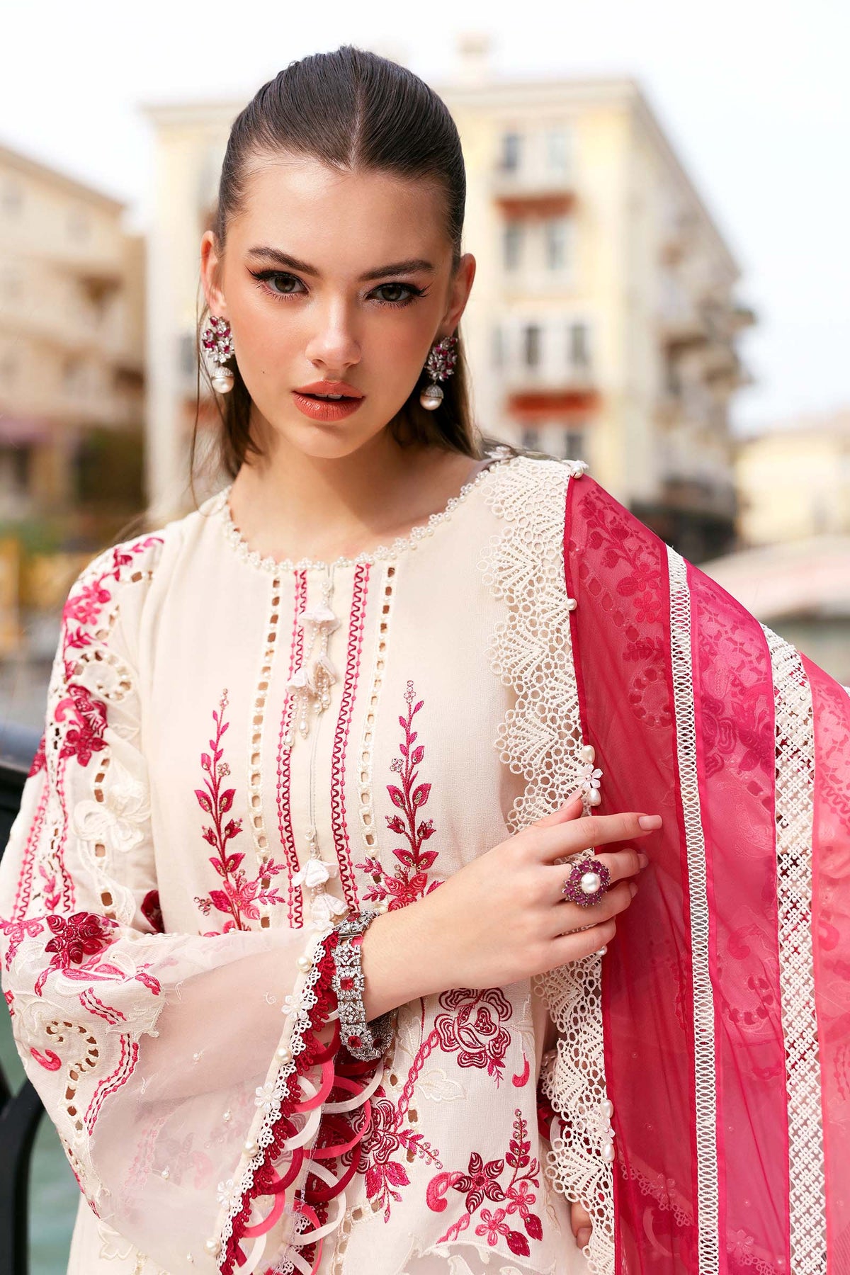 3 Piece Unstitched Embroidered Jacquard Lawn Suit